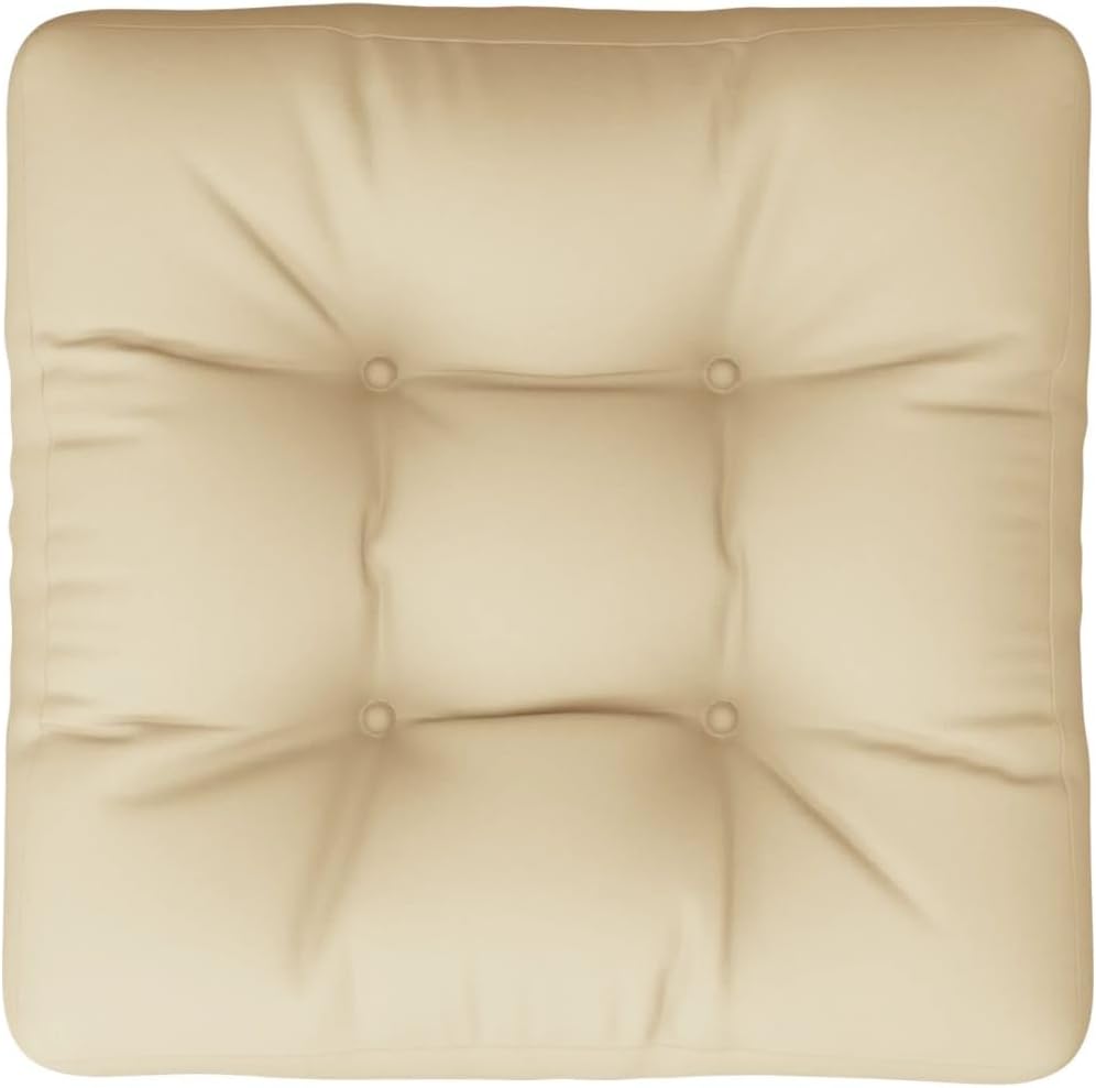 vidaXL Pallet Cushion Beige 100% Polyester 23,6 in x 23,6 in x 4,7 in