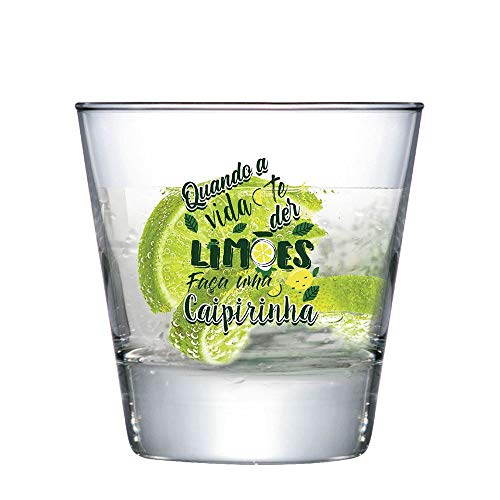 Copo de Caipirinha Frases Divertidas Conico 270ml