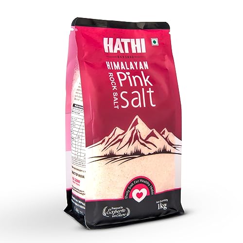 Hathi Masala Rock Salt | Premium Sendha Namak | 100% Natural Minerals | 1kg Pouch Pink Salt | No Chemicals Inside | Only Natural Minerals | 1 Kg