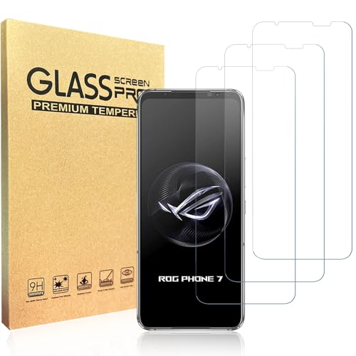 hxeyraal (3 Pack) diseñado para ASUS Rog Phone 7 película protectora de pantalla de vidrio...