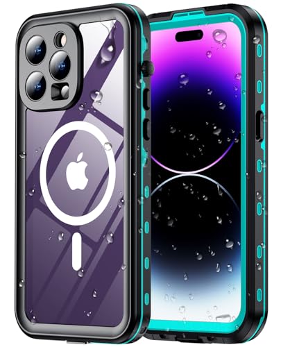 Coque iPhone 14 Pro Max étanche IP68 antichoc avec protection écran intégrée bleue