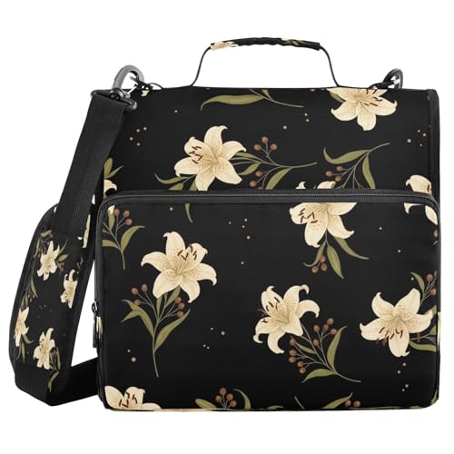 Carpeta de 3 anillos y 1.5 pulgadas Lily Flower organizador expansible