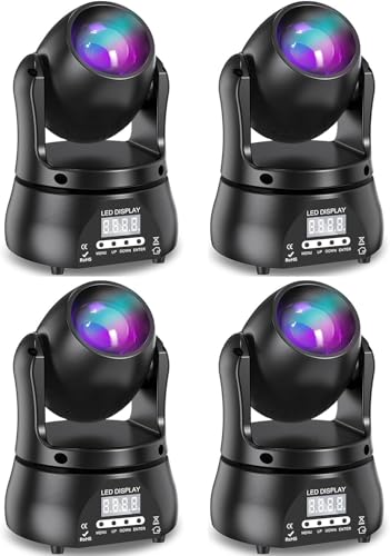 4PCS 70W Lyre LED Lumière de Scène RGBW DMX512 Jeu de Lumière de Soirée Disco Lumière de fête pour Club Bar Halloween DJ