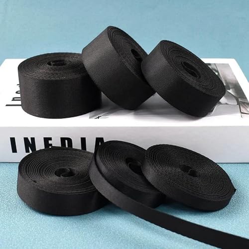 Sangle en Nylon Noir de 5 mètres, Largeur 10-100 mm, pour Sangles de Sacs, Ceintures, Colliers pour Animaux, Sangles de bâches, galons de Couture,Noir,100mm – vue 5