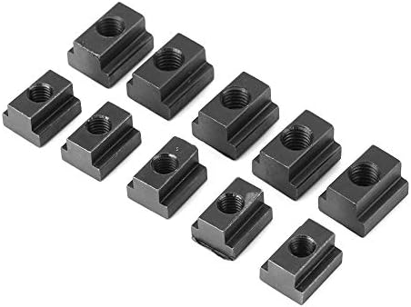 5pcs/ pack 45 Carbon Steel T-slot Nut M8/M10 Threads Black Oxide Finish for Machines Tool Tables(M10)
