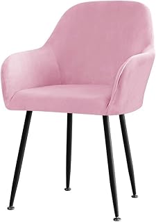 Silver For Fox - Funda para sillón alto para sillas de comedor del hogar y hotel, tela de terciopelo elástico con alta elasticidad, lavable a máquina, protección impermeable, (rosa)