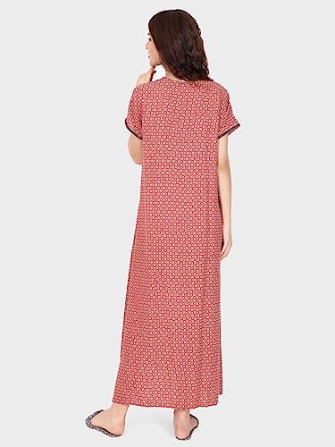 Image of Evolove Women's Viscose Liva Long Maxi Night Gown Nighty Dress with Pocket, Super Soft Comfortable (LNG-Rayon)