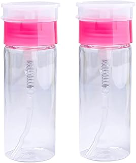 BlingKingdom 2pcs 100ml Nail Polish Remover Pump Dispenser Push Down Cleanser Bottle Nail Polish Remover Liquid Container for Makeup Remover Nail Art