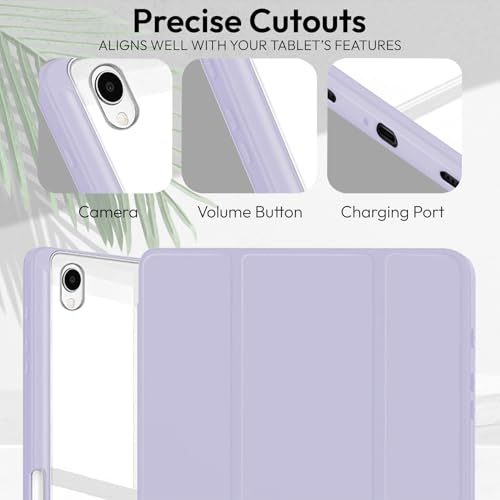 Image of Robustrion Cover Case for Samsung Galaxy Tab S11 11 inch Cover with [S-Pen Holder], Hybrid Flip Cover Case for Samsung S11 Tablet 11 inch with Transparent Back [Auto Sleep Wake] - Lavender