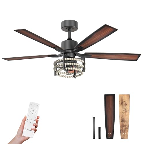 Consciot 52-Inch Ceiling Fan with Lights and Remote