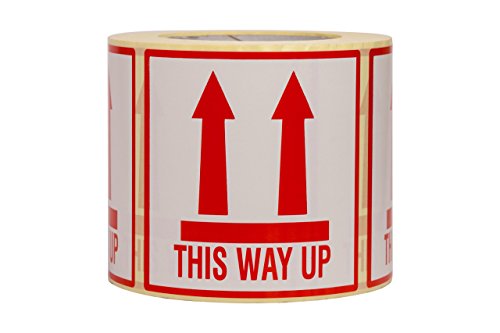 Autocollants This Way UP de 10x10 cm : lot de 500 étiquettes