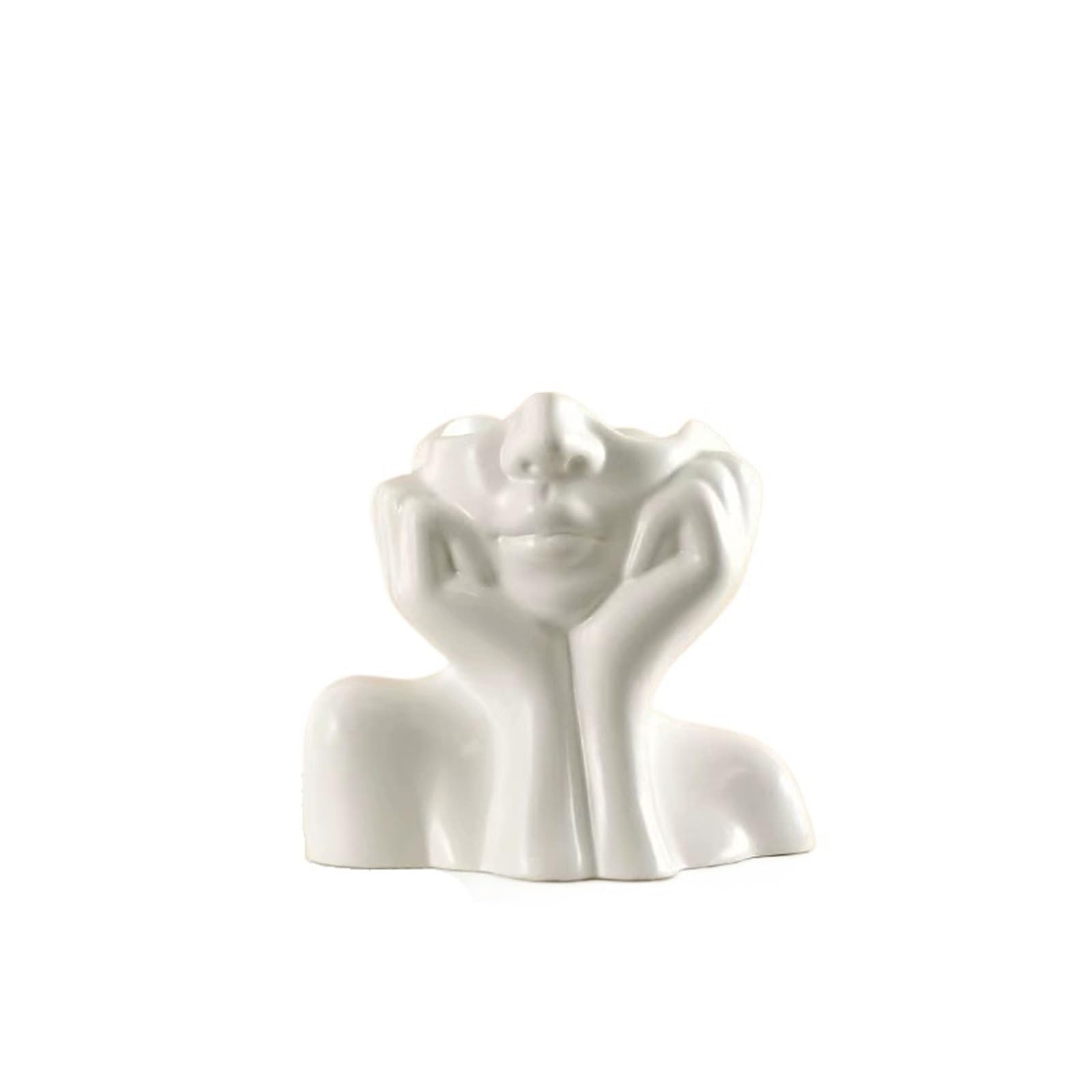 1 porta pennelli da trucco a forma di viso, scatola portaoggetti leggera e portatile per trucco di bellezza, design viso femminile/donna