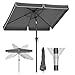SONGMICS Sonnenschirm 300 x 200 cm, rechteckiger Balkonschirm, Sonnenschutz UPF 50+, beidseitig um 30° knickbar, für Garten, Terrasse, ohne Ständer, grau GPU058G01
