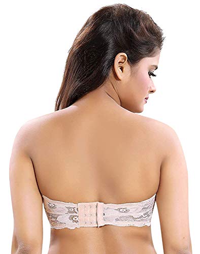 Image of Fabme Women Lace, Padded Tube Bra - Free Size - 3 Hook Back