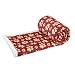 Longrich Flannel Pawn Print & Ultra Soft Sherpa Throw Blanket, 50" L X 60" W, Red