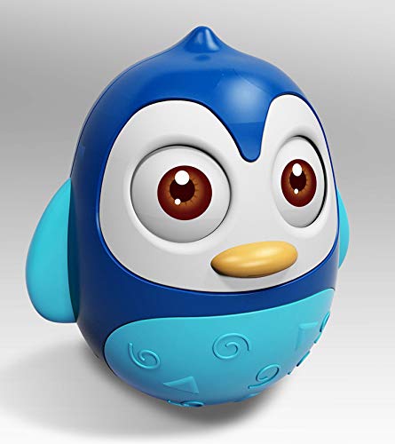 Preisvergleich Produktbild SunshineTec Stehauffigur, Wackelpuppe, Stehaufmännchen, Stehaufpuppe, Baby Spielzeug, Rassel, Geschenk (blau)