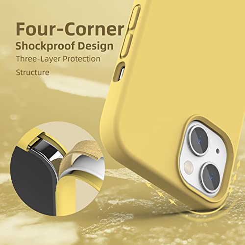 K TOMOTO Compatible with iPhone 14/iPhone 13 Liquid Silicone Case, Yellow - image 5