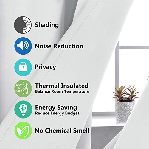 Driftaway Thermal Insulated 100 Percent Darkening Blackout Curtain Liner 2 Panels Each Liner Size 50 Inch By 80 Inch Rings Included Off White Panel #TOP4