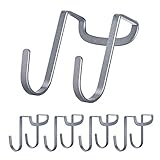 FLE Over Cabinet Hook, SUS304 Stainless Steel Multiple Use S Shaped Hanging Over The Cabinet Door Hooks Use for Kitchen, Cabinet, Drawer, Bathroom, Wardrobe, Office 5-Pack