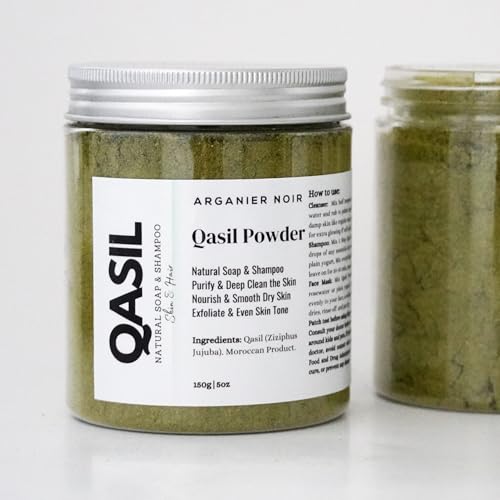 Arganier Noir Qasil Powder Natural Soap Hair Mask and Shampoo. Leaves skin and hair deeply clean and nourished. 150g