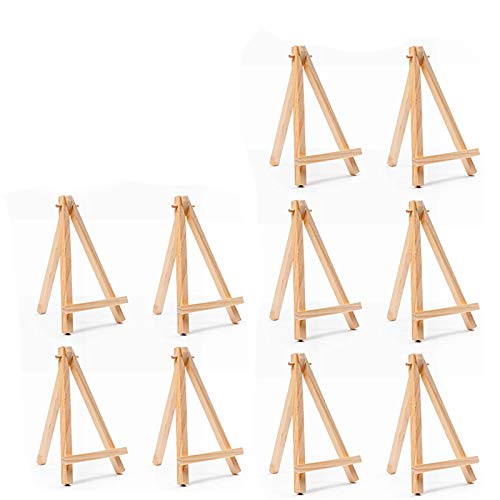10 Piezas de Mini Caballete, Mini Caballete de Madera para Boda, Caballete De Madera para Escritorio, Pequeño Caballete de...