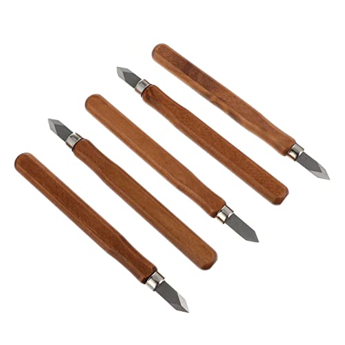 Alipis 5pezzi Coltelli Per Marcatura Del Legno Manico in Legno Lame Resistenti Manganese Per Tutti i Tipi Di Utensili Per Intaglio