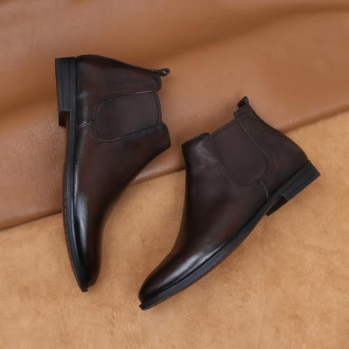 Image of Zoom Shoes ZA4369 Men's Genuine Leather Chelsea Boots | Stylish Slip-On Design with Cushioned Insole | Durable, Comfortable & Trendy for Daily Casual or Semi-Formal Wear
