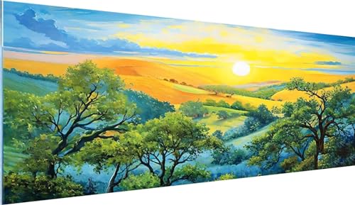 Peinture Diamant Adulte Coucher Soleil pour Décorer un Grand Salon Lumineux