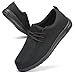 VikoViren Steel Toe Shoes for Men Slip On Safety Work Shoes Non Slip Puncture Proof Indestructible Lightweight Steel Toe Loafers Comfortable Construction Sneakers All Black M10.5