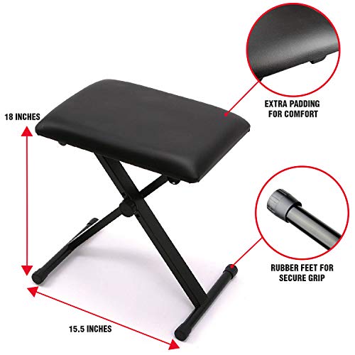 Top Digital Pianos for Duo and Ensemble Playing 4 RockJam 61-Key Keyboard Piano Kit with Stand, Stool, Headphones, Keynote Stickers & Lessons #3