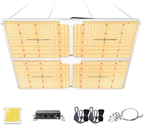 Spider Farmer SF4000 LED Grow Light with Samsung LM301B Diodes & Dimmable 450W Lighting Full Spectrum Grow Light for Indoor Plants Veg Bloom Growing Lamps for 4x4/5x5 Grow Tent 2.7 umol/J