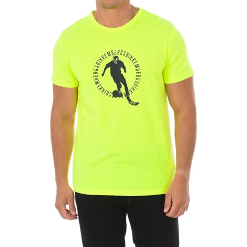 T-shirt jaune en coton Bikkembergs S anti transpiration pour un été au frais