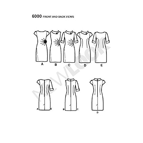 New Look Sewing Pattern 6000 Misses' Dresses, Size A (4-6-8-10-12-14-16)