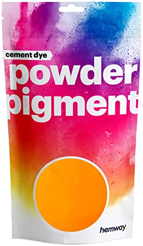 Hemway Cement Dye Powder Pigment Concrete Color Render Mortar Pointing Powdered Brick Toner Plaster - UV Fluorescent Neon Tangerine Orange - 50g / 1.75oz