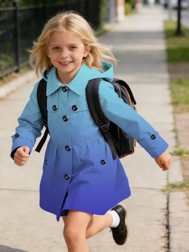 Image of SANGTREE Girl's Waterproof Trench Coat Hooded Lightweight Windbreaker Rain Jackets