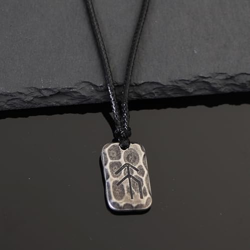 Image of Ankiyabe Stainless Steel Norse Viking Rune Pendant with Adjustable Braided Rope Good Luck /Love /Strenght /Health Viking Symbol Necklace for Men Women