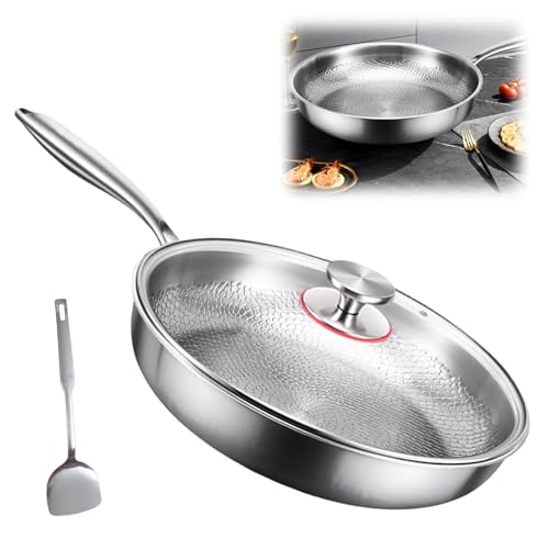 Agrdeed Set Padella e Accessori in Titanio – 26 cm, Antiaderente, Multifunzione per Cucina Padella in Titani con Coperchio e Spatola, Upgrade Titanio Non Rivestito, Set Piatti e Pani Multifunzionali