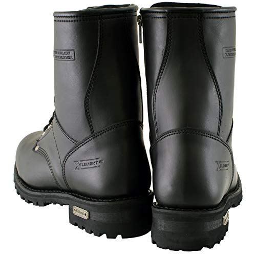 Xelement 1446 Men's 'Vigilant' Black Leather Logger Boots with Inside Zipper4
