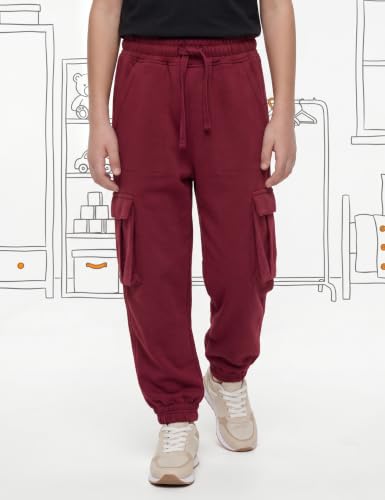 Image of Amazon Brand - Symbol Kids Boys Cotton Blend Solid Cargo Track Pant