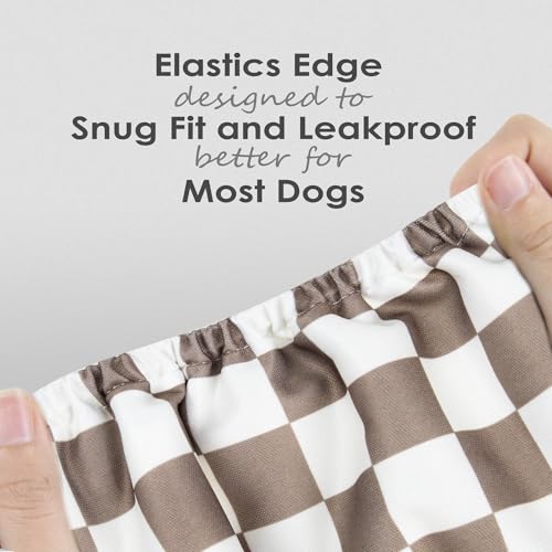 Image of wegreeco Washable Male Dog Belly Band (Stylish Pattern)- Pack of 3 - Washable Male Dog Belly Wrap, Dog Diapers Male (Black, Grey, Dark Coffee Checkerboard, X-Small)