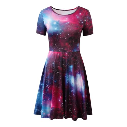 Robe imprimée 3D trapèze mi-longue décontractée chic - 3