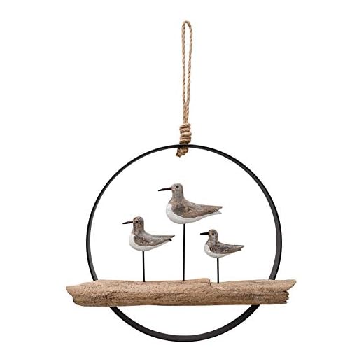 Wooden Seagull Decor Hanging Wood Seagull Decoration for Wall, Rustic Nautical Seagull Decor Beach Theme Home Decoration Seagull Sculpture Home Decor for Bathroom Bedroom Lake House Decoration (Rustic Seabird)
