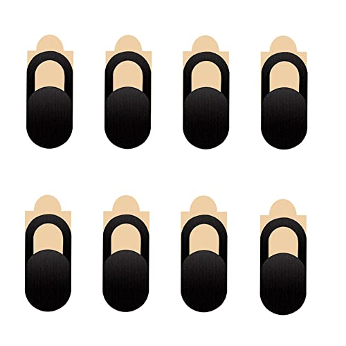 Jaimela 8 Pièces Cache de Webcam Slide, Couverture de Caméra Frontale Ultrafin Protège, Film de Protection de Caméra pour Ordinateur Portable, Smartphone, Tablette, Macbok Pro, Pad Pro (Noir), 1-Noir