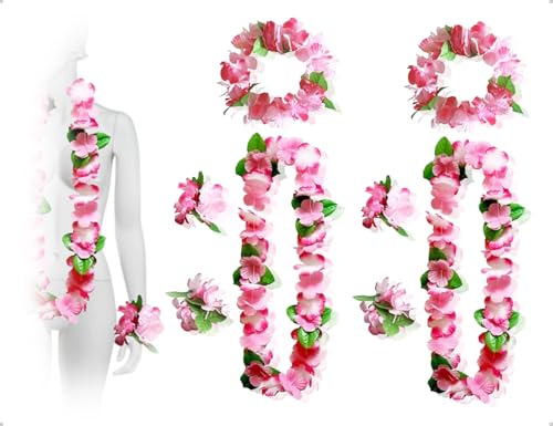 AOYEGIC 2 Stück Hawaiiketten,Hawaii Blumenketten,Blumen Kette mit...