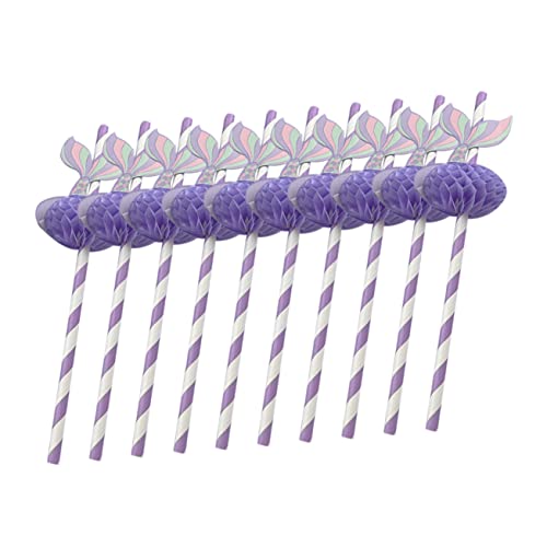 Pitillos de papel diseño sirena violeta 50 unidades miniatura 1