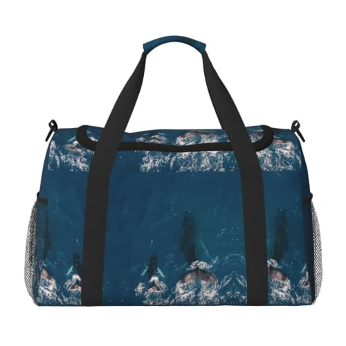 Bolsa de viaje plegable Ocean Mammal grande, perfecta para natación y gimnasio