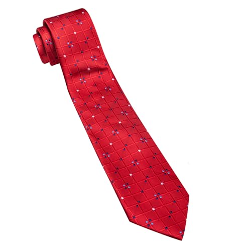 Image of Barry.Wang Plaid Ties Mens Silk Necktie and Tie Clip Checkered Tie for Wedding Party Business Formal