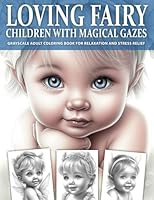Loving Fairy Children with Magical Gazes: Adult Coloring Book in Grayscale B0C4MRW4L2 Book Cover