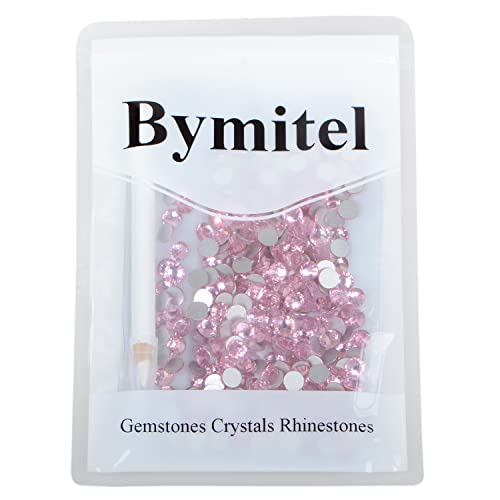Image of 288 Pieces 288 Pieces Non-Hotfix Round Crystal Glass Flat Back Rhinestones for DIY Jewelry Making with a Picking Pen (SS30, Light Rose)