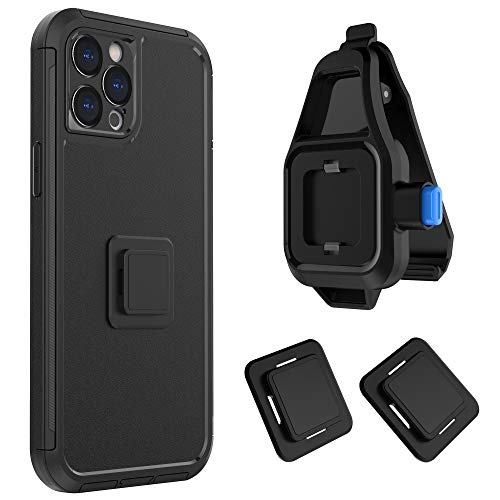 BIBERCAS Phone Belt Clips with 2 Base,Universal Holder with Magnetic Quick Mount for iPhone 12 Pro Max,Magnetic Phone Belt Clip for Samsung S21 FE,Samsung S20 FE, Redmi K40 Pro Android Smartphones